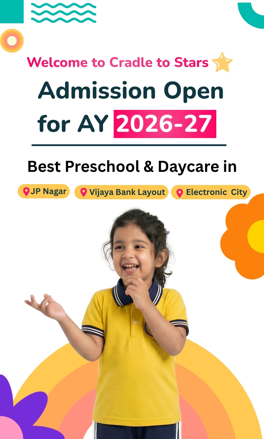 Happy children in a classroom at Cradle to Stars preschool